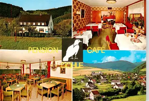 AK / Ansichtskarte 73919629 Liesen_Hallenberg_Hochsauerland Pension Cafe Dohle Gastraeume Panorama