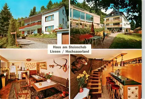 AK / Ansichtskarte  Liesen_Hallenberg_Hochsauerland Haus am Steinschab Park Gastraum Bar Treppe