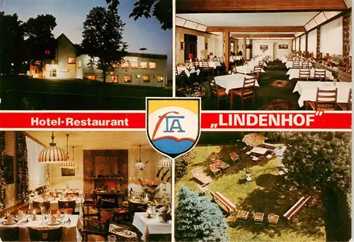 AK / Ansichtskarte 73919642 Sundern_Sauerland Hotel Restaurant Lindenhof Gastraeume Fliegeraufnahme