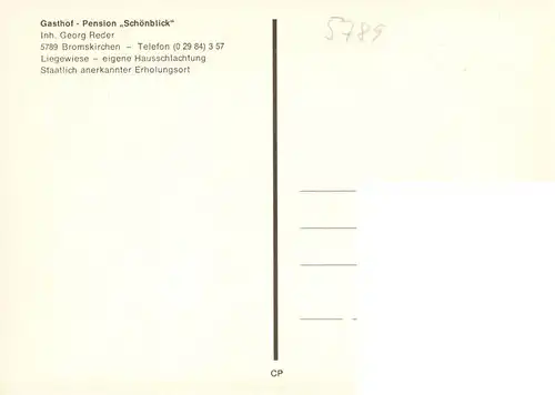 AK / Ansichtskarte 73919655 Bromskirchen Gasthof Pension Schoenblick
