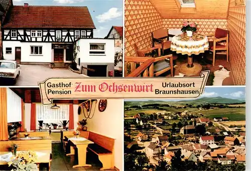 AK / Ansichtskarte 73919657 Braunshausen_Sauerland Gasthof Pension Zum Ochsenwirt Gaststuben Fliegeraufnahme