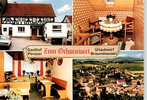 AK / Ansichtskarte  Braunshausen_Sauerland Gasthof Pension Zum Ochsenwirt Gaststuben Fliegeraufnahme