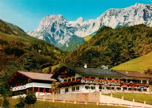 AK / Ansichtskarte 73919670 Ramsau__Berchtesgaden Sporthotel Restaurant Cafe Rehlegg mit Reiteralpe