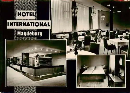 AK / Ansichtskarte  Magdeburg Hotel International Rezeption Speisesaal Zimmer