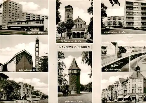 AK / Ansichtskarte  Doehren_Hannover Hildesheimer Strasse Auferstehungs Kirche Hildesheimer Strasse St Bernward Kirche Doehrener Turm Sued Schnellweg Fiedeler Strasse