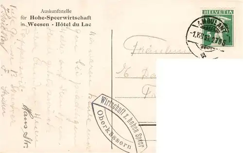 AK / Ansichtskarte  Speer_1954m_Toggenburg_SG Hohe Speerwirtschaft Hotel du Lac