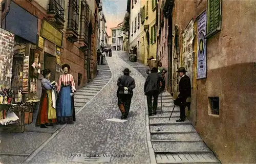 AK / Ansichtskarte  Lugano_Lago_di_Lugano_TI Via Cattedrale
