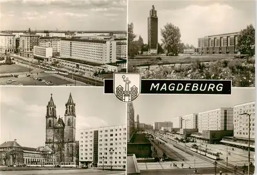 AK / Ansichtskarte  Magdeburg Otto von Guericke Strasse Kulturpark Rotehorn Dom Karl Marx Strasse