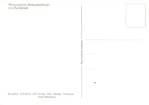 AK / Ansichtskarte  Wergenstein_GR mit Piz Grisch