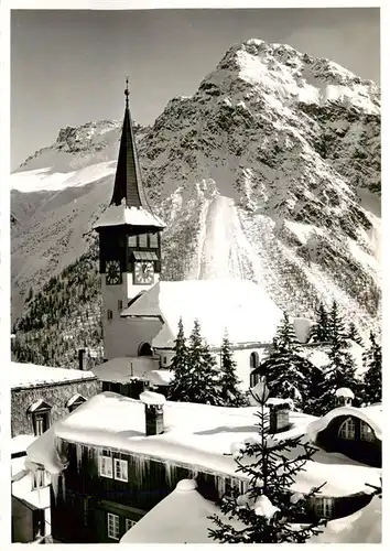 AK / Ansichtskarte  Pontresina Ortsmotiv mit Kirche