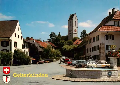 AK / Ansichtskarte  Gelterkinden_BL Ortspartie mit Kirche und Brunnen