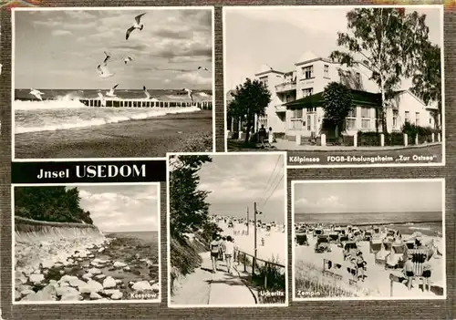 AK / Ansichtskarte 73919841 Insel_Usedom Strand Koelpinsee FDGB Erholungsheim Zur Ostsee Koserow ueckeritz Zempin
