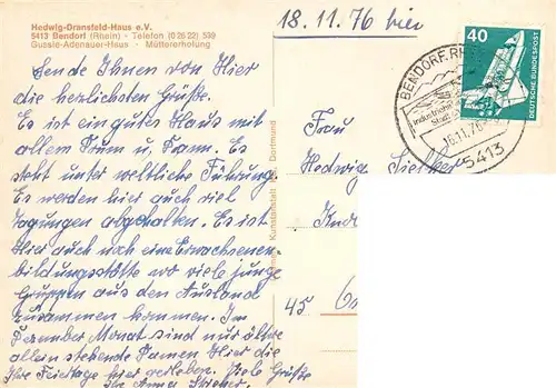 AK / Ansichtskarte 73919853 Bendorf_Rhein Hedwig Dransfeld Haus Teilansichten