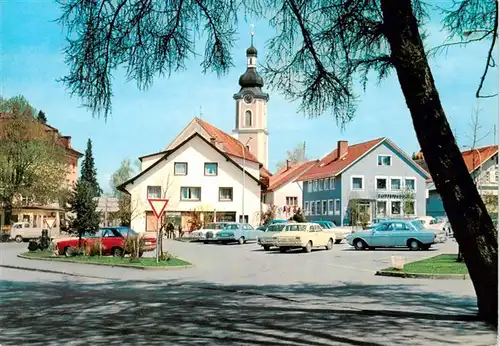 AK / Ansichtskarte  Scheidegg_Allgaeu_Bayern Ortspartie mit Kirche