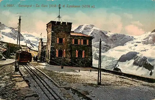 AK / Ansichtskarte  Gornergrat_Zermatt_VS La Gare et Lysskamm
