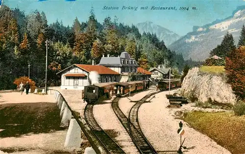 AK / Ansichtskarte  Bruenig__OW Station Bruenig mit Restaurant