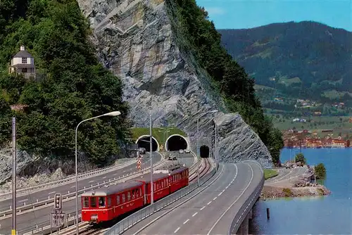 AK / Ansichtskarte  Stansstad Vierwaldstaettersee Acheregg Bruecke und Luzern Stans Engelberg Bahn
