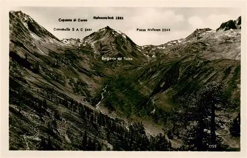 AK / Ansichtskarte  Nufenenstock_2866m_TI mit Cornohuette Nufenenpass Sergenta del Ticino