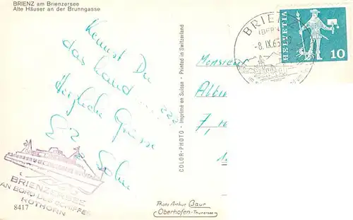 AK / Ansichtskarte  Brienz_Brienzersee_BE Alte Haeuser an der Brunngasse