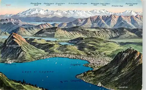 AK / Ansichtskarte 73919995 Lago_di_Lugano Panoramakarte