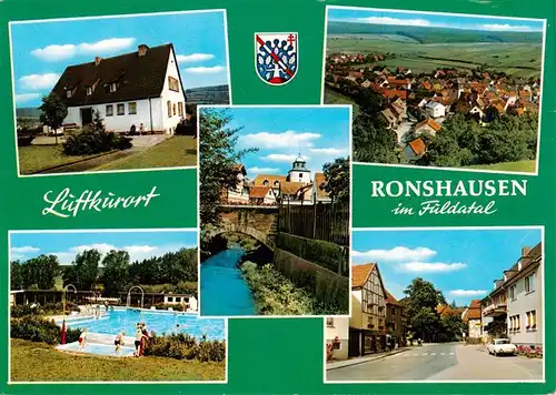 AK / Ansichtskarte  Ronshausen Gasthaus Schwimmbad Fliegeraufnahme Ortspartien