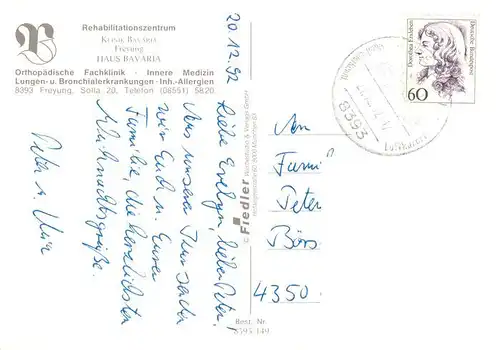 AK / Ansichtskarte  Freyung Klinik und Haus Bavaria Gastraum Hallenbad Massagen
