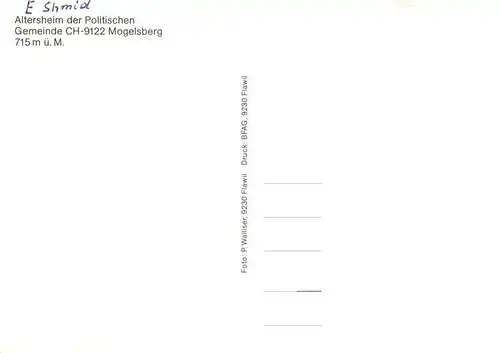 AK / Ansichtskarte  Mogelsberg_SG Altersheim der Politischen Gemeinde