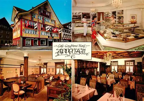 AK / Ansichtskarte  Appenzell_IR Cafe Conditorei Hotel Appenzell Gastraeume Kuchentheke