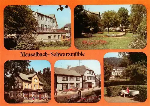 AK / Ansichtskarte  Meuselbach-Schwarzmuehle_Thueringen FDGB Erholungsheim Haus des Volkes Parkanlagen Gasthaus Schwarzmuehle FDGB Erholungsheim Hirsch Blick zum Erholungsheim Waldfrieden