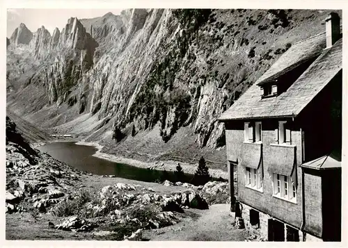 AK / Ansichtskarte  Bollenwies_1471m_Berggasthaus_Faehlensee_IR mit Faehlensee und Faehlenwaende