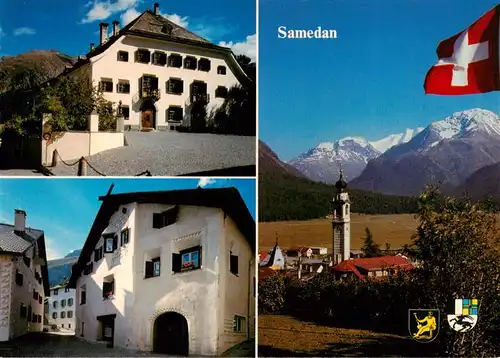 AK / Ansichtskarte  Samedan_Samaden_GR Gasthaeuser Kirche
