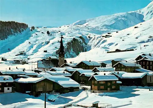 AK / Ansichtskarte  Rueras_GR Ortspartie mit Dieni und Skigebiet von Milez