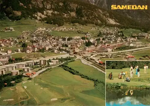 AK / Ansichtskarte  Samedan_Samaden_GR Fliegeraufnahme Golfplatz