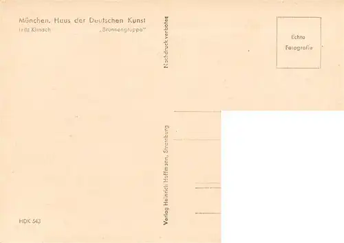 AK / Ansichtskarte  Haus_der_Deutschen_Kunst_Verlag_HDK_Nr. Nr. 543 Fritz Klimsch Brunnengruppe Muenchen