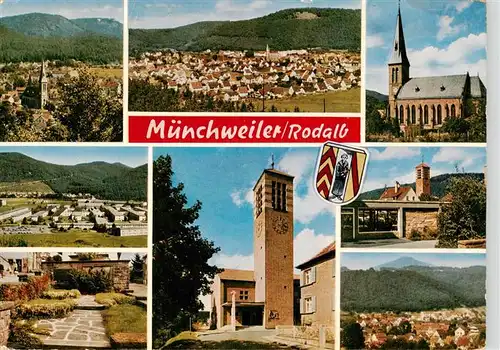 AK / Ansichtskarte 73920156 Muenchweiler_Rodalb Orts un Teilansichten Rathaus Kirche