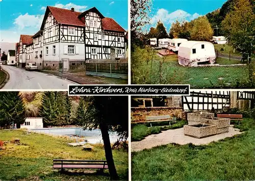 AK / Ansichtskarte  Kirchvers_Lohra Fachwerkhaus Campingplatz Schwimmbad Brunnen