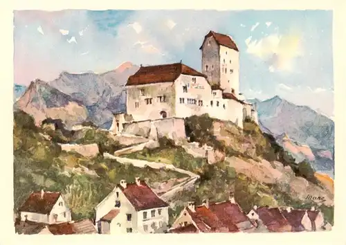 AK / Ansichtskarte  Sargans_SG Schloss Sargans Kuenstlerkarte