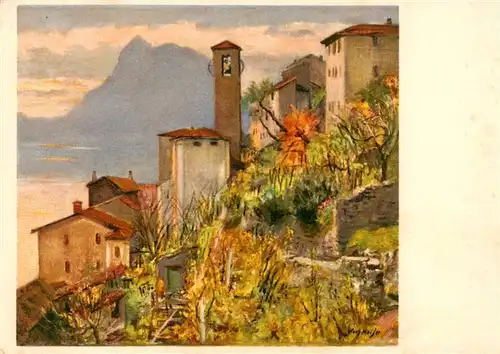 AK / Ansichtskarte  Gandria_Lago_di_Lugano Stimmungsbild Gemaelde