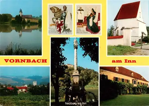 AK / Ansichtskarte  Vornbach_Neuhaus_Inn_Bayern Klosterkirche Panorama Neuburg Denkmal Kapelle