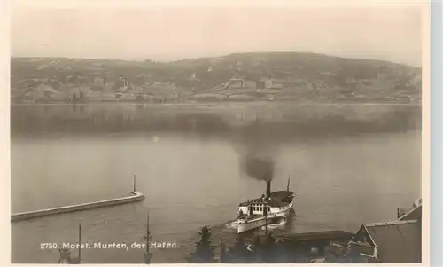 AK / Ansichtskarte  Morat_Murten_FR Panorama Hafen Dampfer