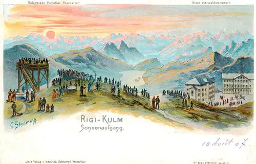AK / Ansichtskarte  Rigi_Kulm Sonnenaufgang Kuenstlerkarte