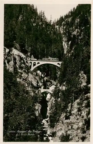AK / Ansichtskarte  Salvan_VS Gorges du Triege Les trois Ponts