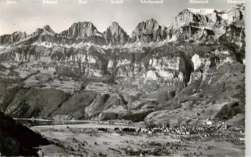 AK / Ansichtskarte  Wallenstadt_Walenstadt_SG mit Churfirsten Feldpost