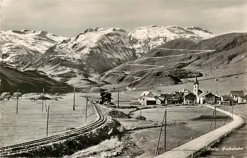 AK / Ansichtskarte  Realp_UR Panorama mit Furkabahn