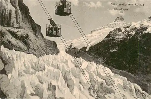 AK / Ansichtskarte  Wetterhorn_3236m_Lauterbrunnen_BE Aufzug mit Schreckhorn