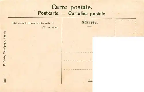 AK / Ansichtskarte  Buergenstock_Vierwaldstaettersee_NW Hammetschwand Lift