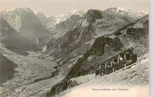 AK / Ansichtskarte  Braunwald_GL Braunwaldbahn mit Toedikette