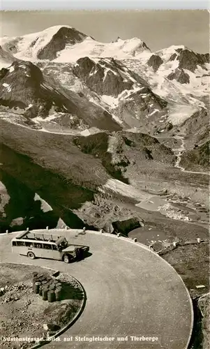 AK / Ansichtskarte  Sustenstrasse Blick auf Steingletscher und Tierberge Postbus