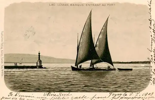 AK / Ansichtskarte  Vevey_VD Lac Leman Barque entrant au Port