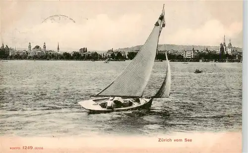 AK / Ansichtskarte  Zuerich__ZH Blick vom See Segelboot